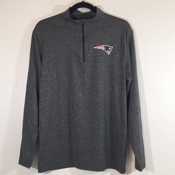 New England Patriots Gray Half-Zip Pullover Jacket - Picture 1 of 5
